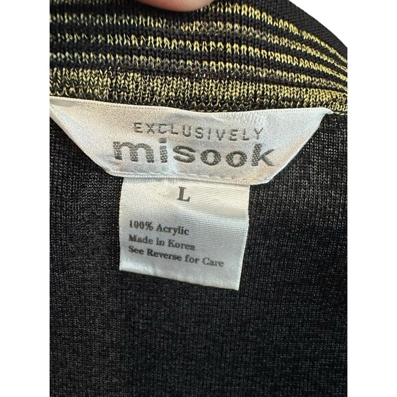 Exclusively Misook Women’s Size Large Black Sweater Cardigan Travel Knit #B2-3‎ - Picture 2 of 8